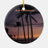 熱帯日没のクリスマス セラミックオーナメント (裏面)