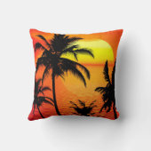 熱帯日没のシルエット クッション (裏面)