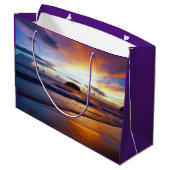 熱帯日没のビーチの海岸 ラージペーパーバッグ (裏面アングル)