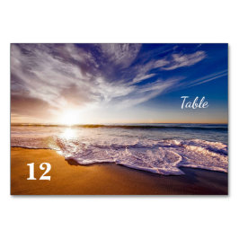 熱帯日没のビーチ結婚式のテーブル数 テーブルナンバー