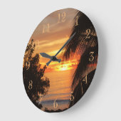 熱帯日没の時計 ラージ壁時計 (傾斜)