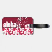 熱帯暗い赤紫色ハイビスカス;アロハ ラゲッジタグ (裏面横)