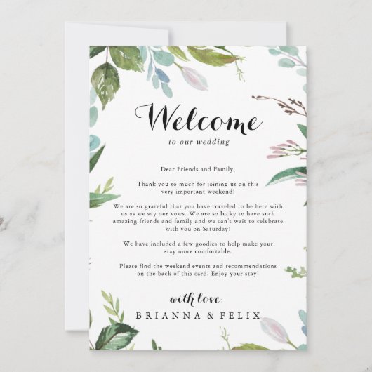 熱帯書道結婚の歓迎レター (正面)