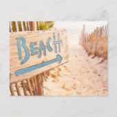 熱帯木材ビーチ標識 ポストカード (正面)