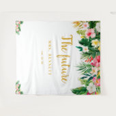 熱帯未来ミセスブライダルシャワー背景 タペストリー (正面(横))