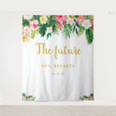 熱帯未来ミセスブライダルシャワー背景 タペストリー (正面)