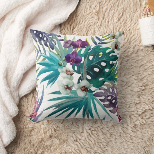 熱帯枕（白） クッション (ブランケット)