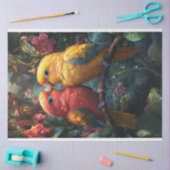 熱帯林のデコプア愛の鳥 薄葉紙 (クラフト)