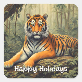 熱帯林の野生のトラヴィンテージ スクエアシール