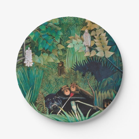 熱帯林の野生動物 ペーパープレート (正面)