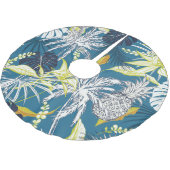 熱帯林カラフル：手描き。 ブラッシュドポリエステルツリースカート (アングル)