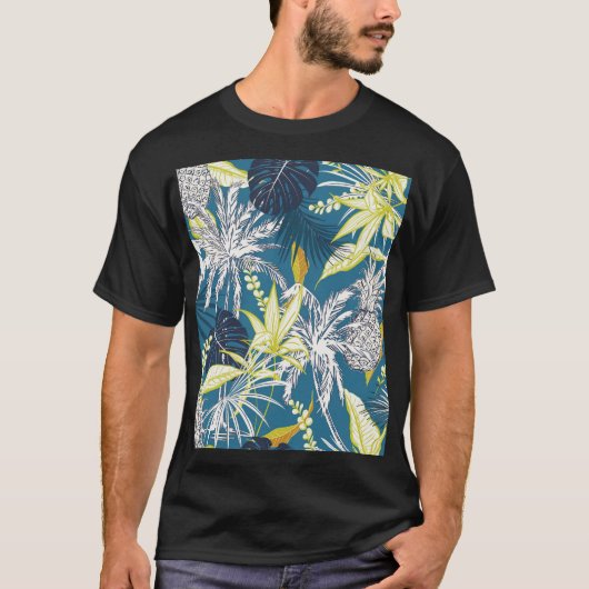 熱帯林カラフル:手描き。 Tシャツ (正面)