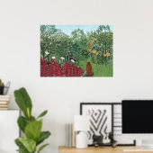 熱帯林サルと1910 (キャンバス上の油) ポスター (ホームオフィス)