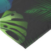 熱帯林ジャングルの緑の葉葉黒 テーブルクロス (アングル)