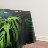 熱帯林ジャングルの緑の葉葉黒 テーブルクロス (インサイチュ)