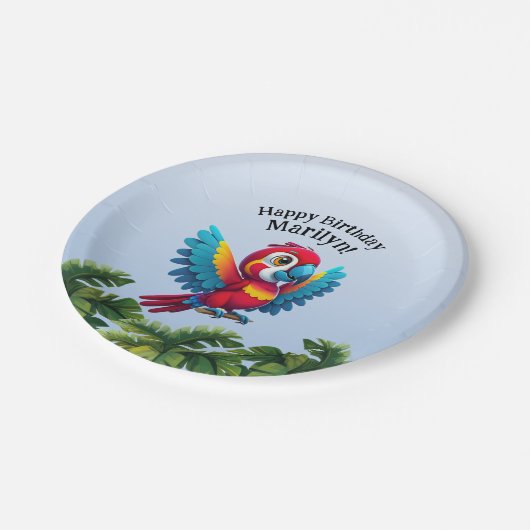 熱帯林ジャングルマコーサファリオウム ペーパープレート (アングル)