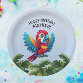 熱帯林ジャングルマコーサファリオウム ペーパープレート