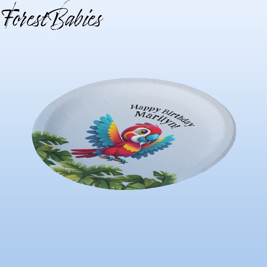 熱帯林ジャングルマコーサファリオウム ペーパープレート
