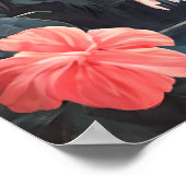 熱帯林ピンクフラミンゴヴィンテージ ポスター (角)