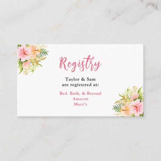 熱帯林フローラ結婚登録簿 エンクロージャーカード (正面)