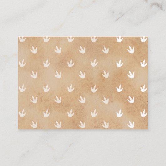 熱帯林恐竜男の赤ちゃんおむつラッフル エンクロージャーカード (裏面)