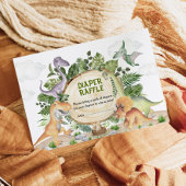 熱帯林恐竜男の赤ちゃんおむつラッフル エンクロージャーカード