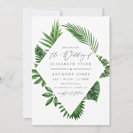 熱帯林林結婚林 招待状 (正面)