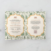 熱帯林象オールインワンインディアン結婚 招待状 (内部)