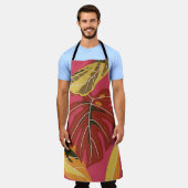 熱帯林。抽象芸術自然イラストレーションパット エプロン (着用した状態)