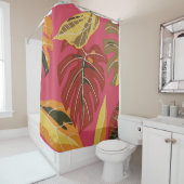 熱帯林。抽象芸術自然イラストレーションパット シャワーカーテン (インサイチュ)