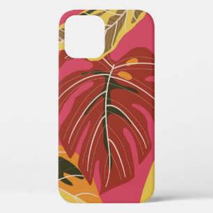 熱帯林。抽象芸術自然イラストレーションパット iPhone 12ケース