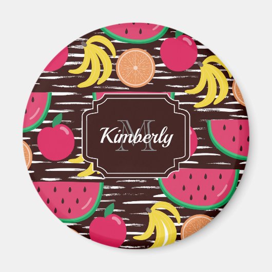 熱帯果実パターン マグネット (正面)