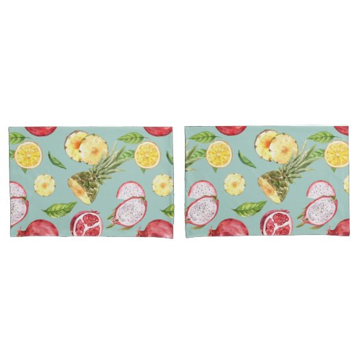 熱帯果実パターン 枕カバー (フロントセット)