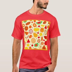 熱帯果実パターン Tシャツ