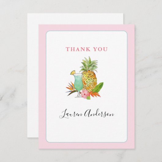 熱帯果実ブライダルシャワーサンキューカード 招待状 (正面/裏面)