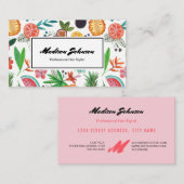 熱帯果実モノグラムカスタム |名刺 名刺 (正面/裏面)