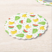 熱帯果実水玉模様パターン ペーパーコースター (アングル)