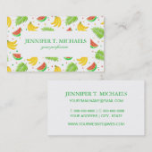 熱帯果実水玉模様パターン 名刺 (正面/裏面)