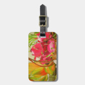 熱帯果実水色オリジナルの静物画 ラゲッジタグ (正面縦)