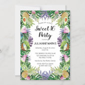 熱帯果実|グリーンリーサマースイート16パーティー マグネット招待状 (正面)