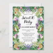 熱帯果実|グリーンリーサマースイート16パーティー 招待状 (正面)