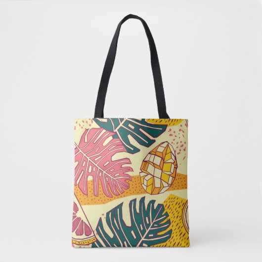 熱帯果実、パターンデザイン トートバッグ (正面)