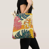 熱帯果実、パターンデザイン トートバッグ (クローズアップ)