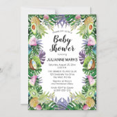 熱帯果実|緑の夏のベビーシャワー マグネット招待状 (正面)