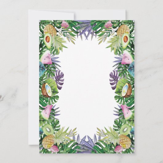 熱帯果実|緑の夏のベビーシャワー 招待状 (裏面)