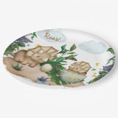 熱帯森林恐竜ベビーシャワー紙プレート ペーパープレート (アングル)