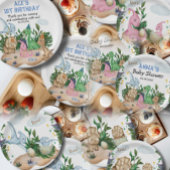 熱帯森林恐竜ベビーシャワー紙プレート ペーパープレート