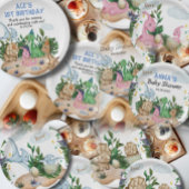 熱帯森林恐竜ベビーシャワー紙プレート ペーパープレート