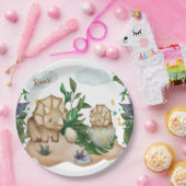 熱帯森林恐竜ベビーシャワー紙プレート ペーパープレート (パーティー)