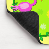 熱帯植物およびフラミンゴのフレーム マウスパッド (コーナー)